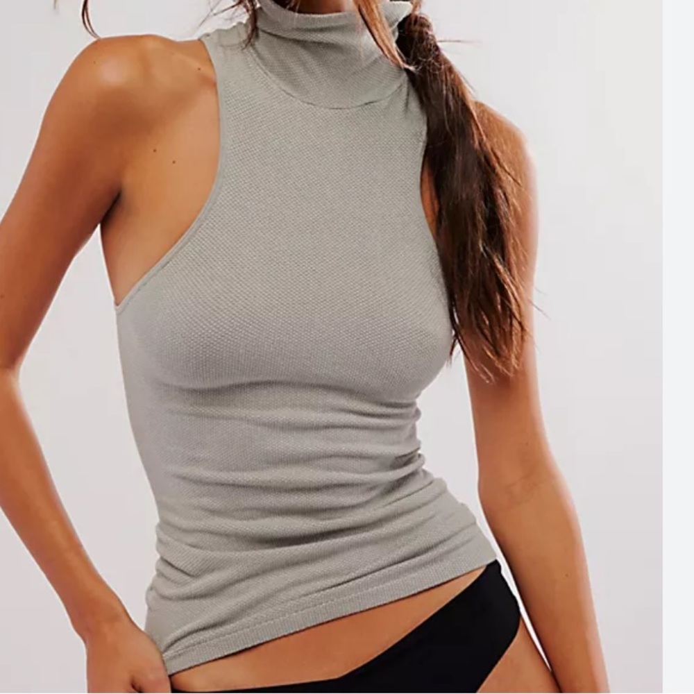 Free People Always Ready Seamless Turtleneck Tank - Size M/L